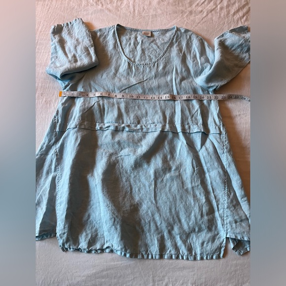 et' lois lagenlook 100% linen tunic in pastel blue Size M - Picture 5 of 10